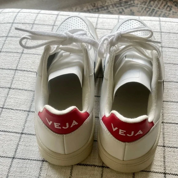Veja White and Navy Athletic Shoes - Picture 6 of 7